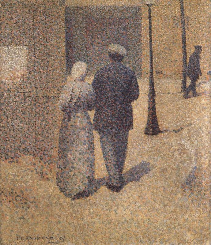 Charles Angrand Man and Woman in the Street china oil painting image